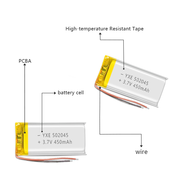 3.7 V Li-ion Battery 502045-450mah